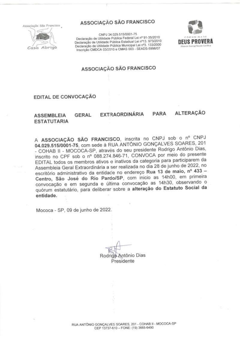 EDITAL DE CONVOCAÇÃO