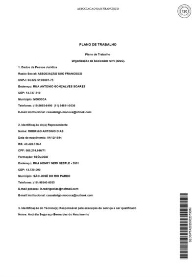 Emenda Parlamentar - Plano de Trabalho - PROCESSO Nº SEDS-PRC-2025-00086-DM